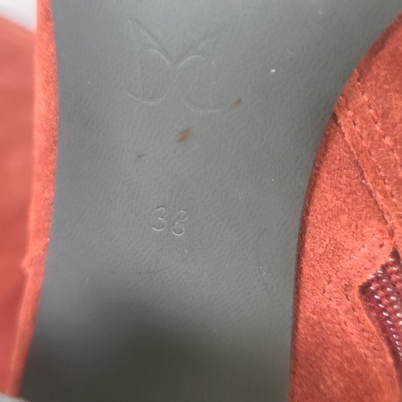 Andre Women’s Red Leather Suede Block Heel Boots Size 7.5 (38 Euro) - Picture 12 of 15